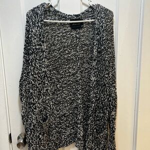 Olivaceous Black and White Knit Cardigan